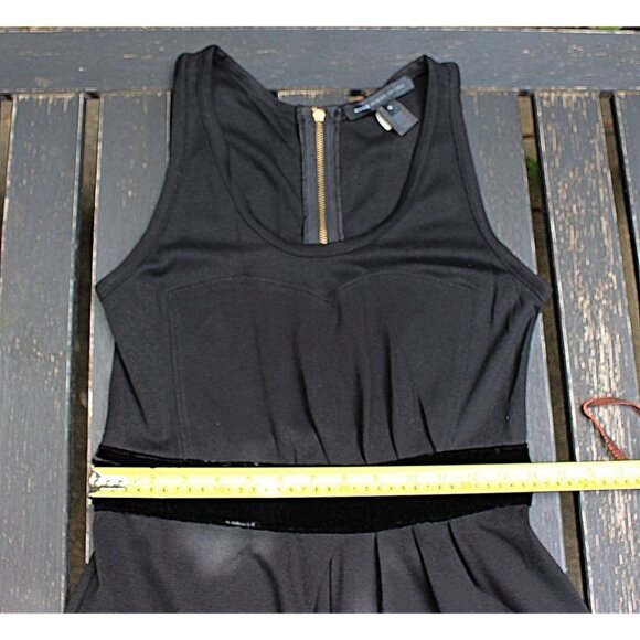 Marc by Marc Jacobs - Retro-Style, Velvet Trim Ponte Knit Dress w/ Ruffle Hem, S - Picture 7 of 12